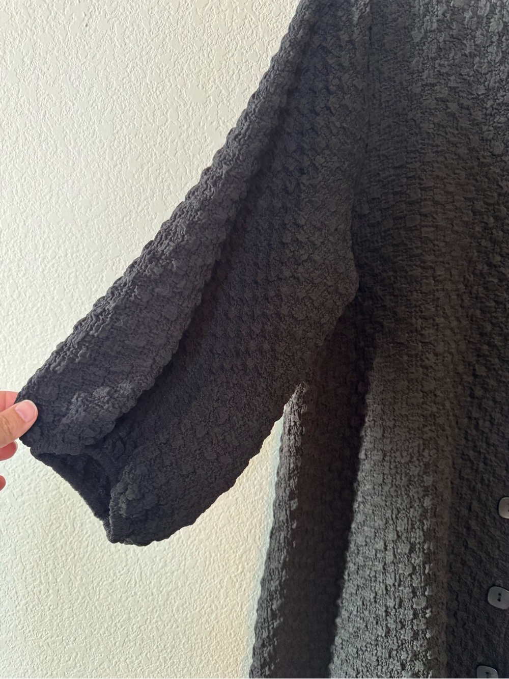 Zadie B’s Black Hannah Textured Maxi Dress Button Front Ruffle Hem Size 2X - Picture 5 of 8